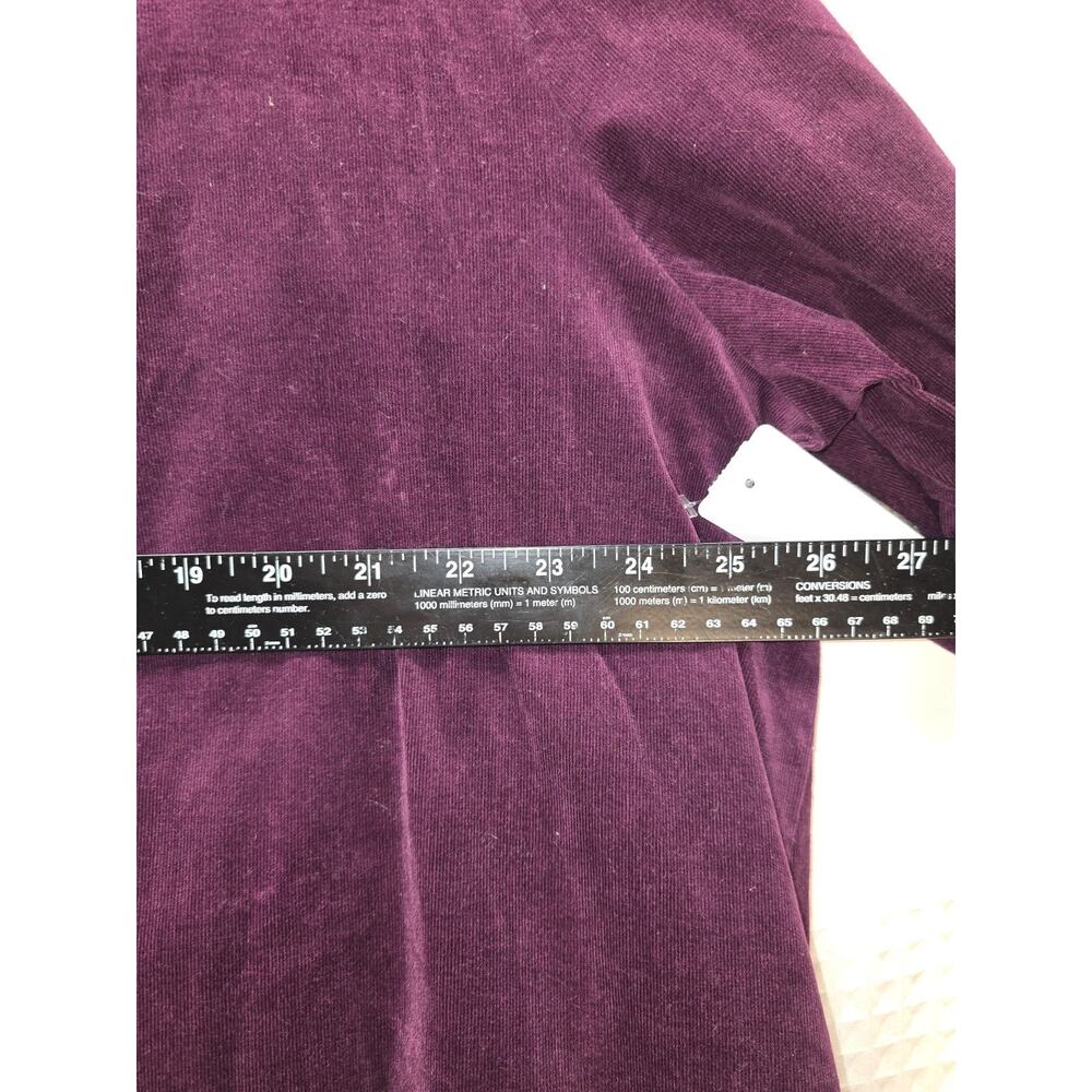 Draper James RSVP-Long Sleeve Ruffle Aubergine Corduroy A-Line Dress Size XXL - Picture 5 of 9